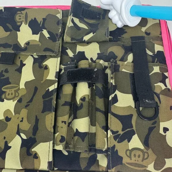 Camo Pattern Laptop Padded Zipped Case 13" Pink Trim Handle Travel Office School - Picture 9 of 10